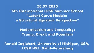 6th Summer School day 4 R Inglehart  Modernization and Inequality Trump Brexit and Populism [upl. by Campagna]