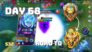 S32 ROAD TO MYTHICAL GLORY DAY 68  XBorg VS Masha Mobile Legends Gameplay [upl. by Negah583]