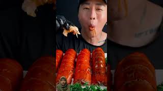 Lobster tails in seafood boil sauce mukbang seafoodboil lobster trending fyp shorts seafood [upl. by Hekking]