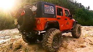 RGT 86100 V2 110 Scale RC Crawler Conquering Trails with INJORA Jeep Wrangler Rubicon Body [upl. by Lora]