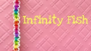 rainbow Loom Bands Infinity Fish bracelet tutorial [upl. by Mehetabel]