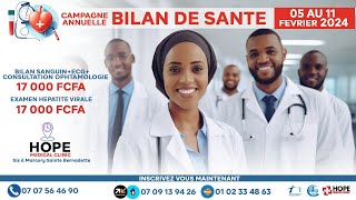 ANNONCE  CAMPAGNE SOCIALE DE SANTE 2024 DU 05 AU 11 FEVRIER [upl. by Yaker]