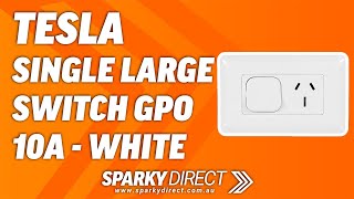 Tesla TESGPO1LD  Single Large Switch GPO 10A  White [upl. by Davida]