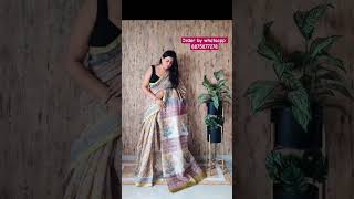 Chanderi silk sarees Order by whatsapp [upl. by Sirromad]