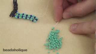 How to Do Vertical Netting Stitch in Bead Weaving [upl. by Desiree]