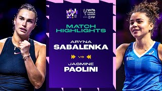 Aryna Sabalenka vs Jasmine Paolini   2024 WTA Finals Riyadh Group Stage  Match Highlights [upl. by Amri]