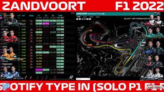 F1 2022 ZANDVOORT QUALIFYING LIVE TIMINGS [upl. by Assirialc]