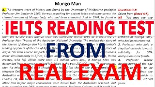 IELTS READING PASSAGE Mungo Man  IELTS READING PRACTICE TEST 2024  IELTS EXAM READING [upl. by Aicnerolf]