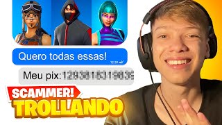 UM SCAMMER TENTOU ROUBAR A MINHA CONTA DE FORTNITE E FOI TROLLADO KKKKKKKKKK Trollando Scammers [upl. by Lraed]