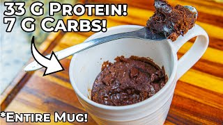 FLOURLESS Keto Protein Chocolate Mug Cake Cooks in 60 Seconds Easy Low Carb Snack Recipe [upl. by Melosa156]