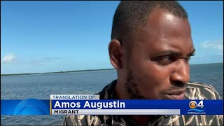 Moment 130 Haitian Migrants Jump Off Boats To Come Ashore In Florida Keys Caught On Camera [upl. by Ardyaf]