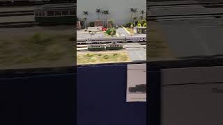 NScale Kato Tram vs Amtrak train trains transportation travel modeltrains [upl. by Kentigerma707]