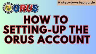 S1905  BIR Online Registration and Update System ORUS  How to setup the ORUS Account [upl. by Harvie]