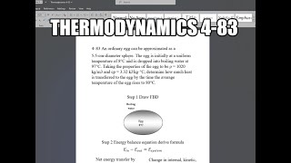 Thermodynamics 483 An ordinary egg can be approximated as a 55cmdiameter sphere The egg is [upl. by Margy]