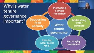 Presentation Sofia Espinosa FAO Why is water tenure governance important [upl. by Milas24]