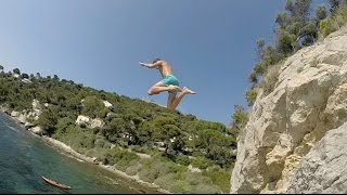 GoPro Sauts des rochers à la plage du fer à cheval au Cap Brun Mourillon [upl. by Aimak]