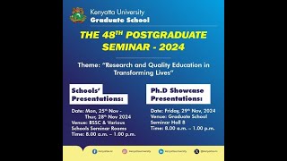 Kenyatta University 48th Postgraduate Showcases [upl. by Nahsaj49]