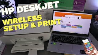 HP Deskjet 2820e Wireless WIFI Set up with Phone Computer and Print [upl. by Grosberg]