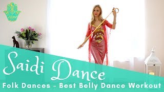 SAIDI dance raqs al assaya tutorial basic moves  Best Belly Dance Workout [upl. by Champ]