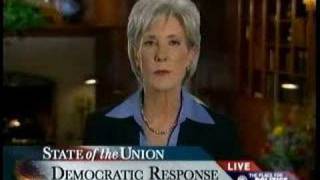 KS Gov Kathleen Sebelius Democratic Response to SOTU [upl. by Anitsirc954]