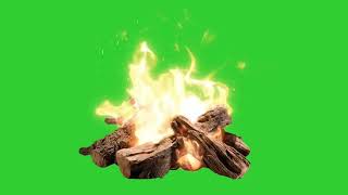 Campfire EXPLOSION Effect on Green Screen  4K Stock Footage [upl. by Retloc]