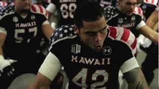 University of Hawaii Warrior Football Team Pregame Haka vs UNLV on Military Night [upl. by Enelcaj427]