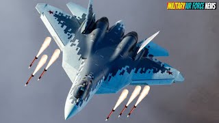 Sukhoi SU57 Stealth FighterJet Cobra Maneuver and Sound from Su57 [upl. by Anekahs]