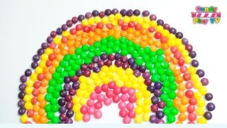 Learn Colors with Candy Skittles Rainbow Learning Colors with Skittles Funny Videos [upl. by Kimbra]