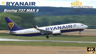 Boeing 737 MAX 8 ▲ Ryanair 🇮🇪 ▲ Košice Int Airport  ATC [upl. by Ihn]