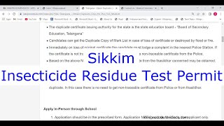 Sikkim  Obtain Pesticide or Insecticide Residue Testing Permit [upl. by Braynard]