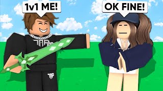 I Asked My GIRLFRIEND to 1v1 Me She Got MAD Roblox Bedwars [upl. by Moina845]