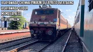 Pinakini Express Overtaking  VijayawadaGudur MEMU Express at Vetapalem [upl. by Kieran]