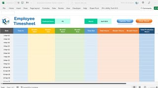 Automated Employee Timesheet Template in Excel [upl. by Sibylla761]