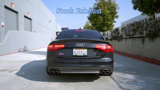 Audi S4  Stock Exhaust vs Magnaflow 11385  Res Delete [upl. by Evander]