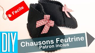 DIY Tuto comment faire chausson feutrine bebe facile  1 seule couture [upl. by Airehs]