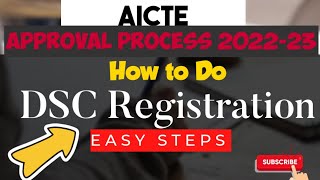 How To Do AICTE DSC Registration  Approval Process 202223  Digital Signature Certificate [upl. by Akeim137]