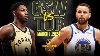 Golden State Warriors vs Toronto Raptors Full Game Highlights  March 1 2024  FreeDawkins [upl. by Neff]