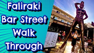 Faliraki  Bar Street  Walk Through [upl. by Ebanreb]