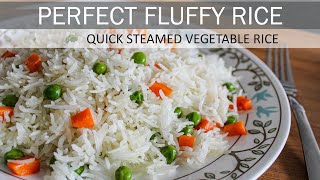 Simple Steamed Vegetable Rice  How to make Perfect Fluffy Rice  Vegan Recipe [upl. by Martine255]