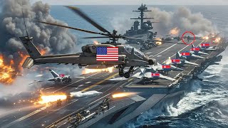 1 MINUTE AGO American AH64D Helicopters Ambush a North Korean Carrier Loaded with 65 Fighter Jets [upl. by Aleacin]