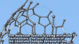 Interactive molecular modeling  Closing a carbon nanotube in SAMSON [upl. by Ytsur327]