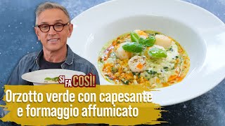 Orzotto verde con capesante e formaggio affumicato  Si fa così  Chef BRUNO BARBIERI [upl. by Torhert]