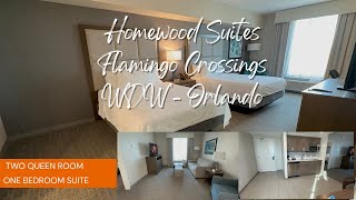 Homewood Suites Flamingo Crossings outside Walt Disney World 2 Queen One Bedroom Suite Full Tour [upl. by Henson258]