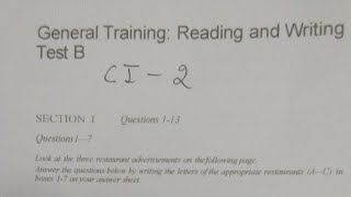 DINING OUT ANSWER KEY OF TEST B GENERAL READING CAMBRIDGE IELTS 2 [upl. by Idurt]