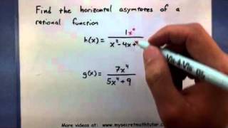 PreCalculus Find the horizontal asymptotes of a rational function [upl. by Nodyarg92]