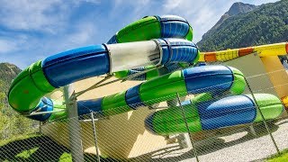 Raft Water Slide with GLASS TUBE  AQUA DOME Längenfeld [upl. by Stormy]