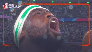 South Africas passionate national anthem  Rugby World Cup 2023 [upl. by Ahar]