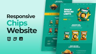 Responsive Chips Website Design Using HTML CSS And JavaScript [upl. by Riebling]