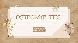 Osteomyelitis [upl. by Arualana]