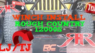 ROUGH COUNTRY WINCH 12000S S SERIES INSTALL ON JEEP [upl. by Whitcher]